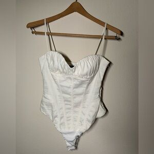 Zara White Linen Body Suit​​​​​